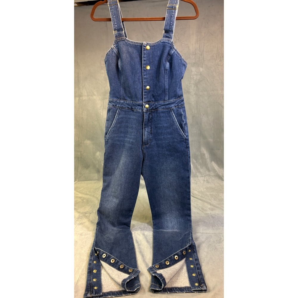 Frame Parisian Denim Blue Jeans Overall Coverall Snap Flare Hem   S/P     w/Tags